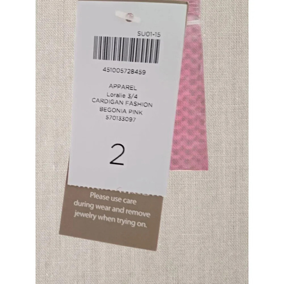 Chicos Womens Knit cardigan buttonCuff Detail size 2 begonia pink - Picture 11 of 12